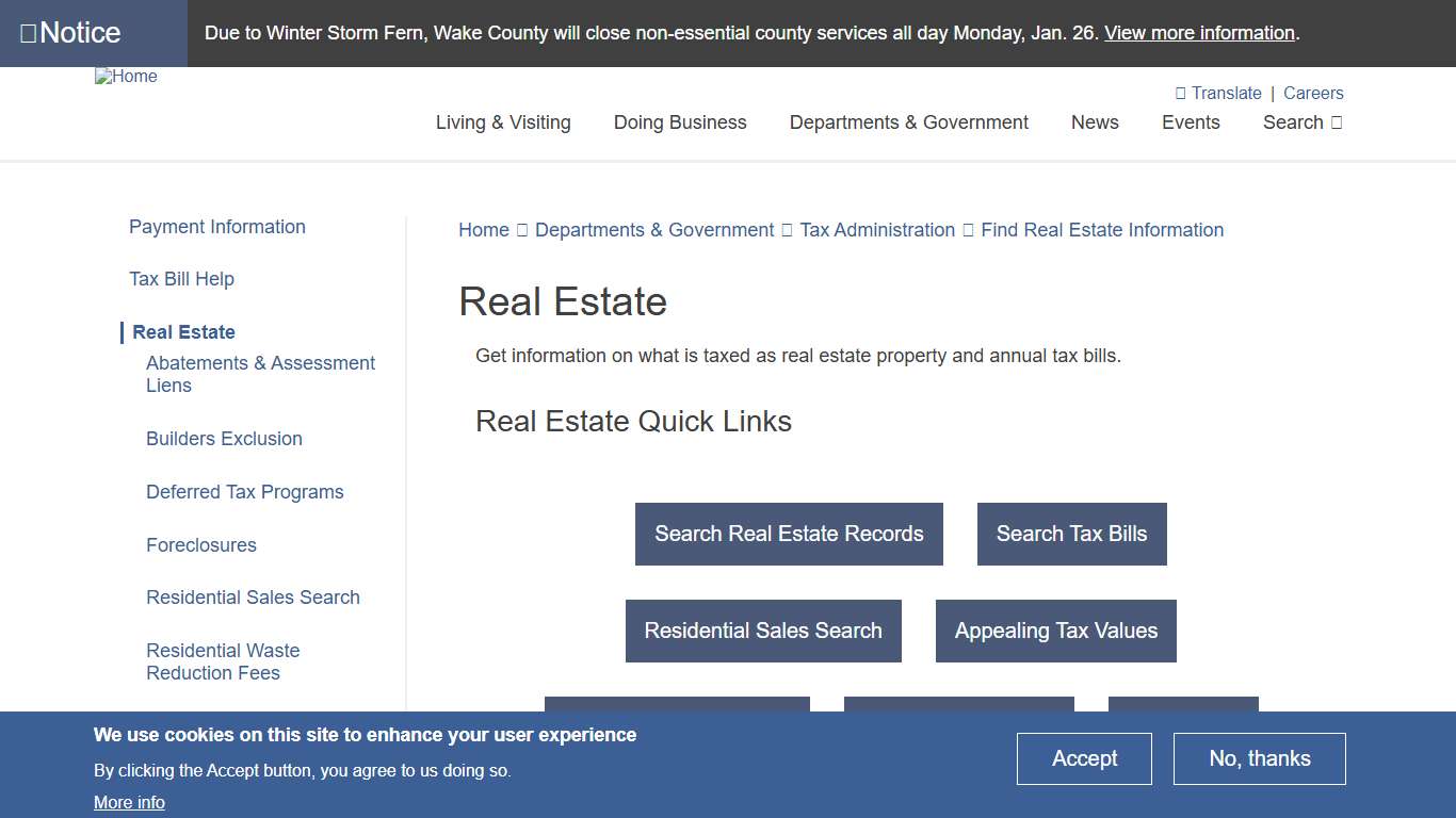 Real Estate Wake County Government