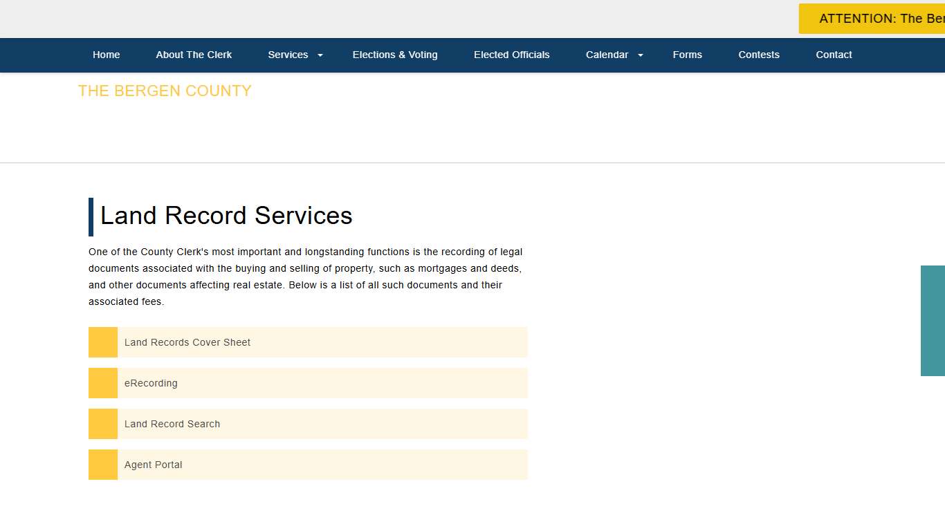 Bergen County Clerk - Land Record Services