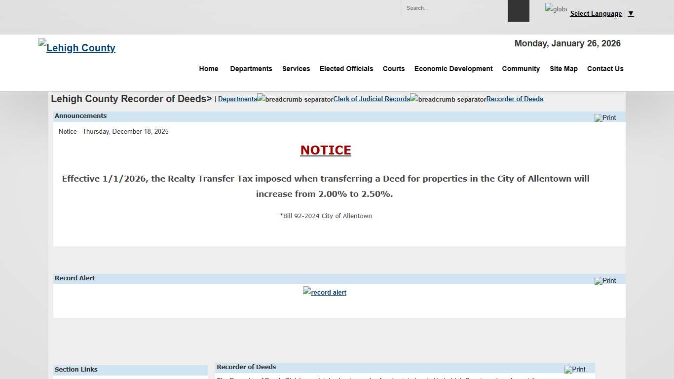 Lehigh County Recorder of Deeds